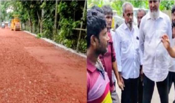 চাঁদপুরে রাস্তা নির্মান কাজে অনিয়মের প্রমাণ, কাজ অপসারণের নির্দেশ