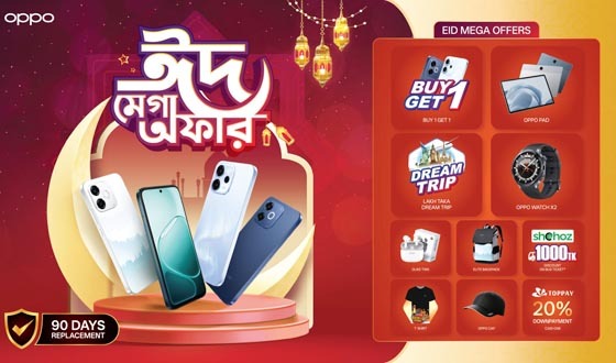নতুন অপো এ৬এস প্রো’র সাথে ঈদ মেগা অফার ঘোষণা করলো অপো