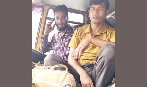 সিলিন্ডারবাহী ট্রাকে পুলিশের হানা, গাঁজাসহ আটক ২