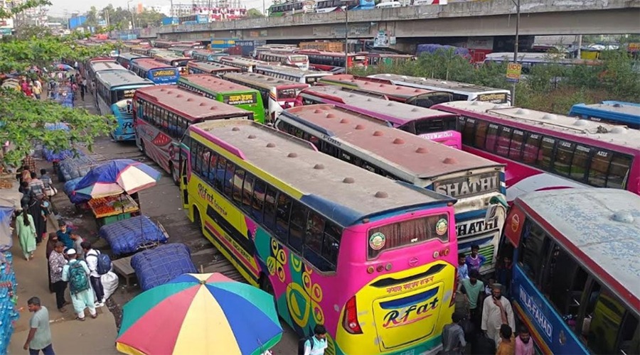 গাজীপুরের চন্দ্রায় যানবাহনের জটলা, ধীরগতি ৮ কিলোমিটারজুড়ে