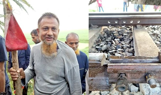 ফুলবাড়ীতে ভয়াবহ ট্রেন দুর্ঘটনা থেকে রক্ষা করলেন দিনমজুর এনামুল হক